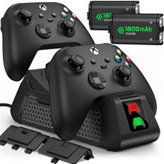 Batteries & Charging Stations Controller Charging Station with 2X1800mAh Rechargeable Battery Packs for Xbox Series X/S/One/One X/One S Elite Controllers Xbox Controller Xbox Dock