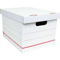 Cardboard Boxes Office Depot Brand Standard-Duty Corrugated Storage Boxes, Letter/Legal Size, 15in x 12in x 10in, 60% Recycled, White/Red, Pack Of 15