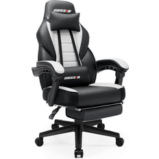 White Gaming Chairs BOSSIN racing style gaming chair,400 lbs big and tall gamer white