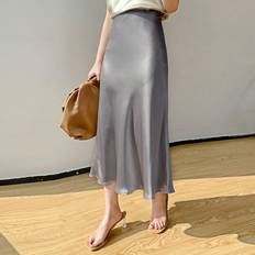 Ausgestellte Röcke Shein High Waist Solid A-line Skirt