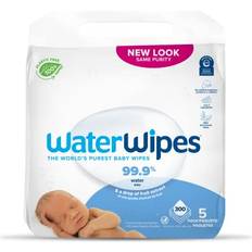 Baby care WaterWipes WaterWipes Biodegradable Original Baby Wipes, 99.9% Water Based Wipes, Unscented & Hypoallergenic for Sensitive Skin, 300 Count 5 packs
