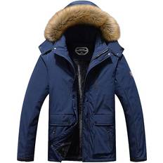 Moerdeng Men's Winter Snow Coat Warm Ski Jacket - Dark Blue