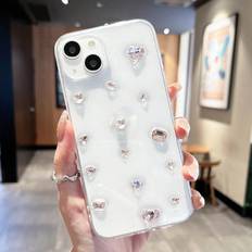 Shein Rhinestone Decor Clear Phone Case for iPhone15/15Plus/15Pro/15Pro max