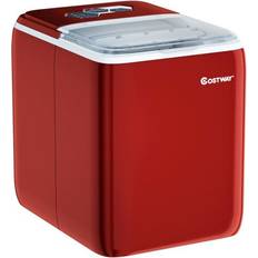 Ice Makers Costway Countertop Self-Cleaning Ice Maker with Scoop Red