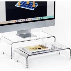 Zimilar 2 pack monitor stand riser, acrylic computer stand riser for computer