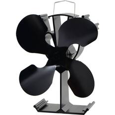 Stove Fans 4-Blade Heat Powered Stove Fan Eco FriendlyBlack