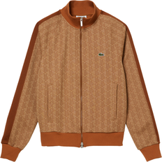 Lacoste Men's Monogram Zip-Up Sweatshirt - Beige/Brown