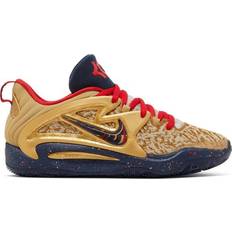 Gold Basketball Shoes Nike KD15 Olympic M - Metallic Gold/University Red/Orewood Brown/Midnight Navy