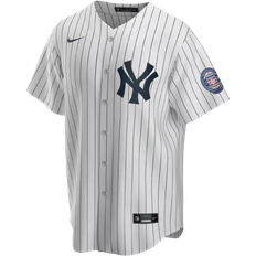 Nike Game Jerseys Nike Men's Derek Jeter White and Navy New York Yankees 2020 Hall of Fame Induction Replica Jersey