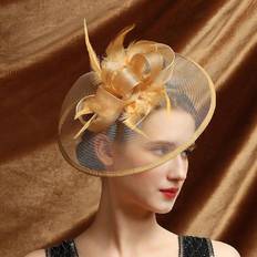 Shein Fascinators Hat Feather Headband Women's Fascinators Tea Party Headwear with Clip Derby Hat for Girls and Women