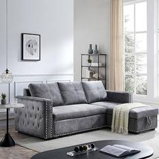 Morden Fort Sleeper Couch Gray Sofa 91" 3 Seater
