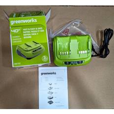 Batteries & Chargers Greenworks 40V 8A Dual Port Rapid Charger