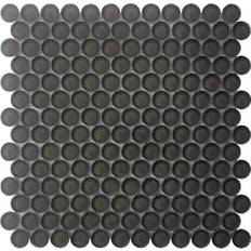 Apollo Apollo Tile 5 Pack 12-in Anchor Gray Penny Round Glossy Finished Glass Mosaic Wall and Floor Tile sq ft/case