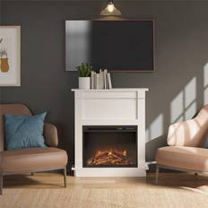 Ameriwood Home Electric Fireplaces Ameriwood Home Ellsworth Fireplace with Mantel, White
