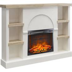 Brown Fireplaces Mr. Kate Winston Fireplace with Built-in Bookshelves Plaster/Light Walnut