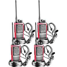 Arcshell rechargeable long range two-way radios with earpiece 4 pack walkie