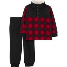 Carter's Tracksuits Children's Clothing Carter's Toddler Boy's 2-Piece Buffalo Check Fleece Jogger Set Red 4T
