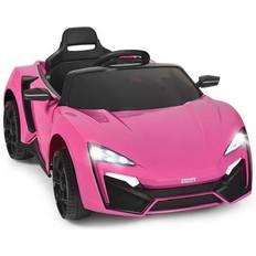 RC Cars Costway 12V 2.4G RC Electric Vehicle with Lights-Pink