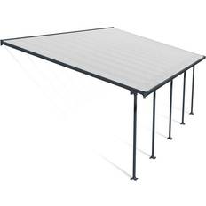 White Carports Canopia by Palram 13 White/White & Gray/Clear Lean to Carport Gray/Clear (Building Area )