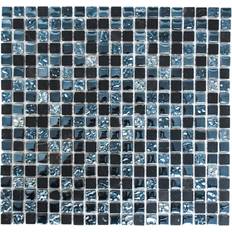 Glasmosaik stahl grau/schwarz mix wand bad küche fliesenspiegel wb92-0302 1matte