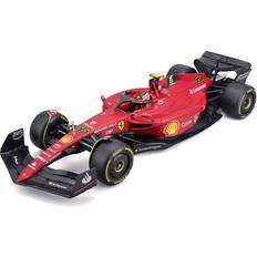Autos für Autorennbahn BBurago 1/18 Ferrari-2022 Formel 1-mit Helm #Sainz-Nouveaute FA 2022-Miniaturauto