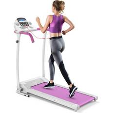 Costway Cardio Machines Costway 800W Folding Treadmill Electric /Support Motorized Power Pink Pink