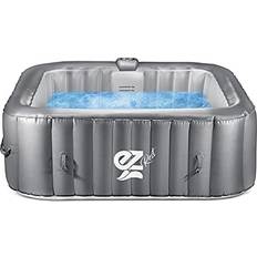 SereneLife Inflatable Hot Tub Outdoor 4-Person Square Heated Pool Spa