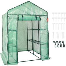 Vevor Mini Greenhouses Vevor Hobby Greenhouse Polyethylene Film/Steel Gray/Green