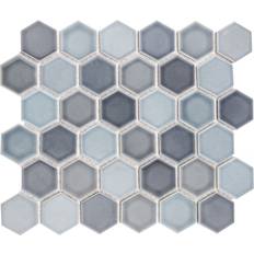 Mosaic Tiles Affinity Tile FPLH2 Hudson Due 2" Hexagon Geometric Mosaic Tile Glossy