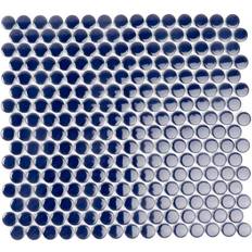 Cirkel 12.4 Glossy Blue Porcelain Mosaic Wall and Floor Tile 9.87 sq. ft./case 10-pack 31.5x29.1cm