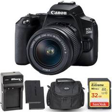 DSLR Cameras Canon EOS 250D/Rebel SL3 with 18-55mm III Lens Extra Battery 32GB Case Bundle