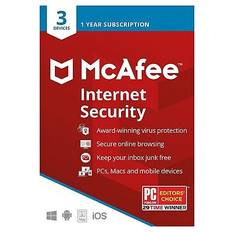 McAfee Office Software McAfee internet security for 3 devices 1-3 mis00est3raa
