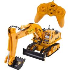 RC Work Vehicles Big Daddy Channel 11 Shovel Digging Excavator with Low Push Bar Multi Colored Multi Colored