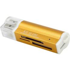Micro sd card reader Gold Mini Aluminum Card Reader USB Micro SD MMC SDHC M2 Card Reader Adapter Win Z117