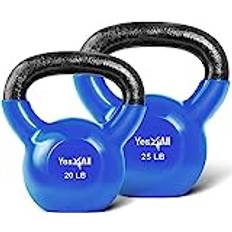Yes4All Fitness Yes4All Combo Vinyl Coated Kettlebell Weight Sets – Great for Full Body Workout and Strength Training – Vinyl Kettlebells 20 25 lbs