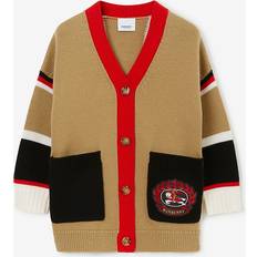 Red Cardigans Children's Clothing Burberry Kids Striped wool cardigan multicoloured Y