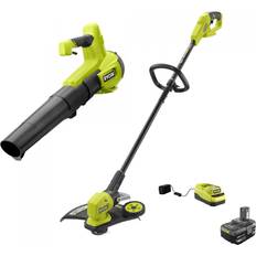 Ryobi Battery Grass Trimmers Ryobi ONE 18V Cordless 13 in. String Trimmer/Edger and Blower with 4.0 Ah Battery and Charger