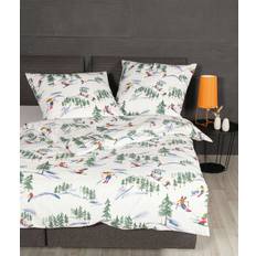Einfarbig Bettbezüge Janine biber bettwäsche davos 135x200 Bettbezug Weiß (200x135cm)