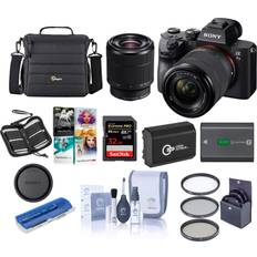 sony alpha a7 iii 24mp uhd 4k mirrorless camera with 2870mm lens bundle 32gb sdhc u3 card, camera case, 55mm filter kit, spare battery, cleaning