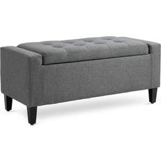 Storage ottoman bench Homcom Linen Upholstered Storage Bench 36.2x15.8"