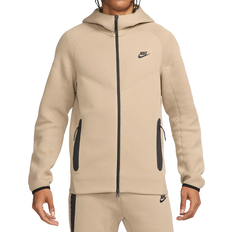 Mens nike tech hoodie black Nike Men's Sportswear Tech Fleece Windrunner Full Zip Hoodie - Khaki/Black