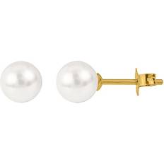 Jacques Lemans Pearl Studs - Gold/Pearls