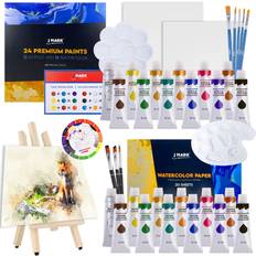Art Canvas Paint Set Supplies – 14-Piece Mini Canvas Acrylic