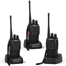 Walkie Talkies Ansoko Walkie Talkies Rechargeable Long Range Two Way Radios 16-Channel with Earpiece Battery n Charger 3 Pack