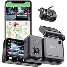 Heaboli 4k dual dash cam front and rear, wi-fi gps, 3 inches ips touch screen