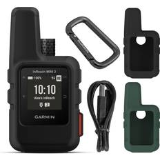 Garmin Handheld GPS Units Garmin inReach Mini 2 Lightweight and Compact Satellite Communicator, Hiking Handheld, Black with Wearable4U 2 Pack Cases Black/Khaki Bundle