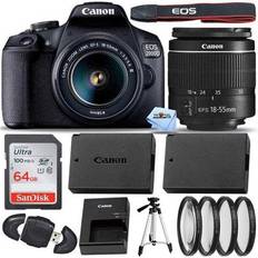 Digital Cameras Canon EOS 2000D Rebel T7 with EF-S 18-55mm III Lens 64GB EXT BATT Bundle