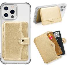 Mobile Device Holders Cell Phone Purse with Slim 3M Adhesive M-Plateau Credit Card Holder for Cell Phone for iPhone 12& iPhone 13 Pro Max 6.1 Inches/one Plus 10T/Samsung Galaxy Most Smartphones Gold