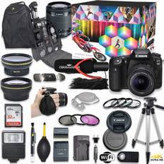 Digital Cameras Canon EOS 90D DSLR Camera Deluxe Video Kit with EF-S 18-55mm f/3.5-5.6 is STM Lens Commander Video Microphone SanDisk 32GB SD Memory Card Accessory Bundle