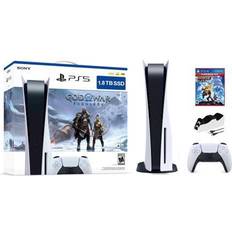 Sony Xbox One Game Consoles Sony PlayStation 5 Upgraded 1.8TB Disc Edition God of War Ragnarok Bundle with Ratchet & Clank and Mytrix Controller Charger